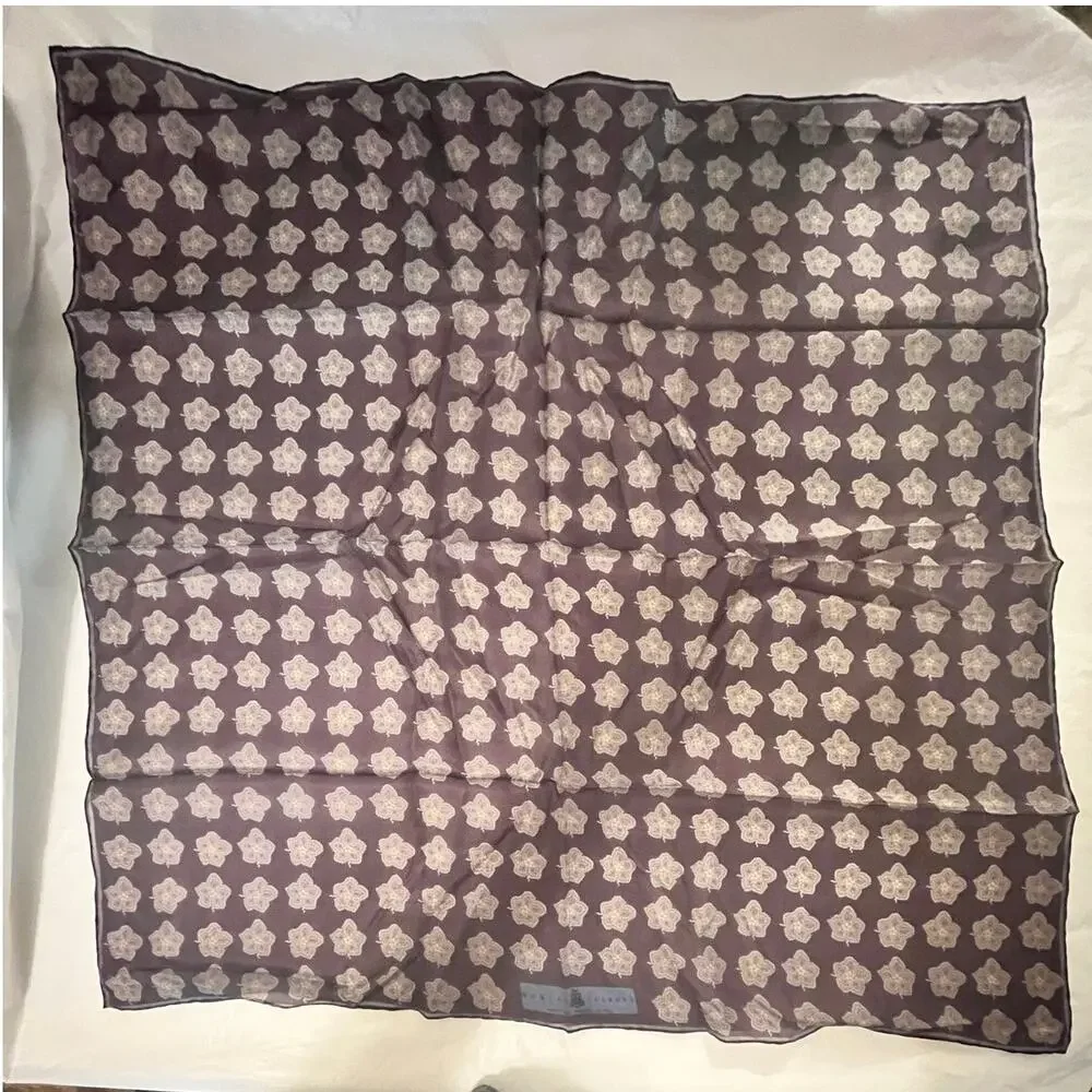 ROBERT TALBOTT Fine Silk Scarf Printed in Italy  - Purple - Semi Sheer